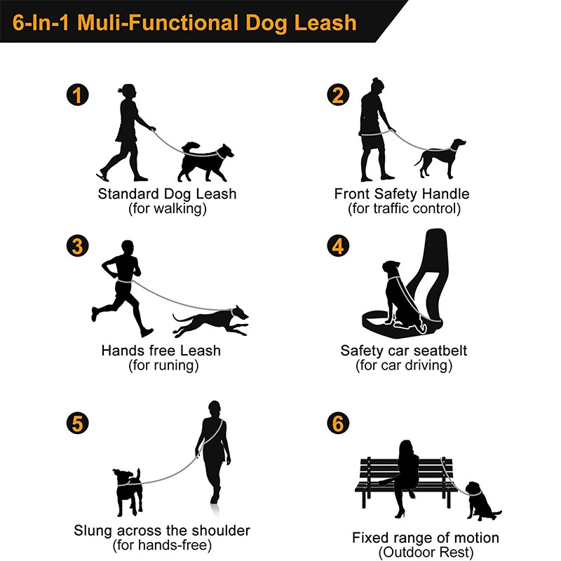 6 in 1 dog leash
